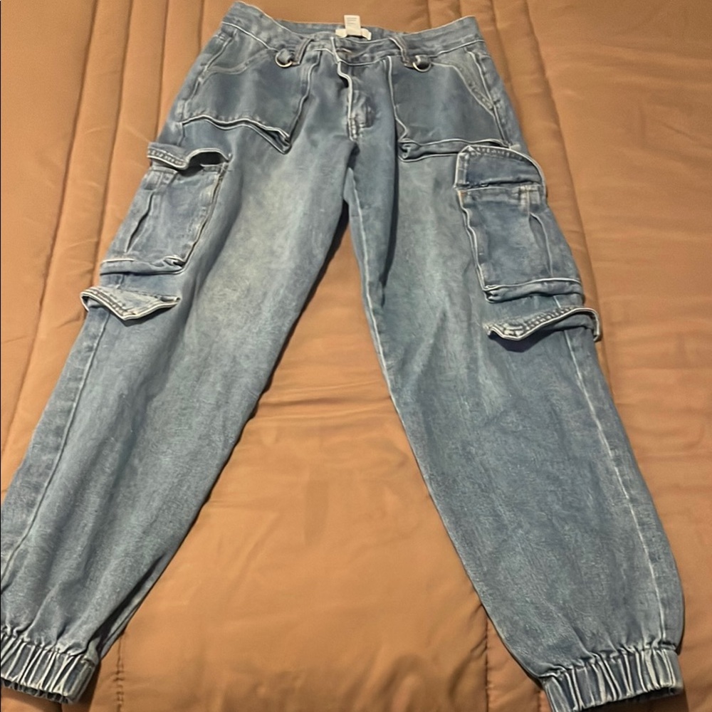 Forever 21 Blue Denim Joggers
